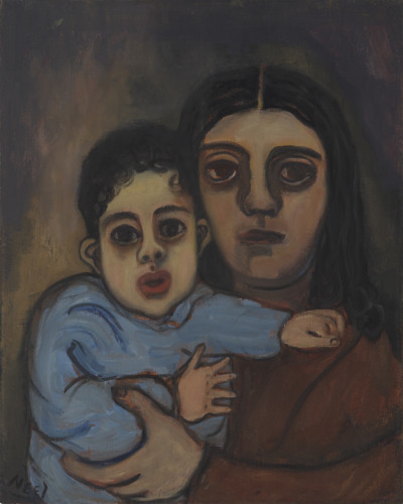 "Mother and Child", un'opera presentata all'interno della mostra  "Alice Neel, Uptown"
