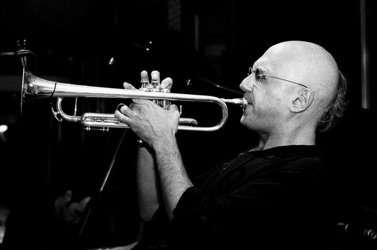 David Boato playing the trumpet