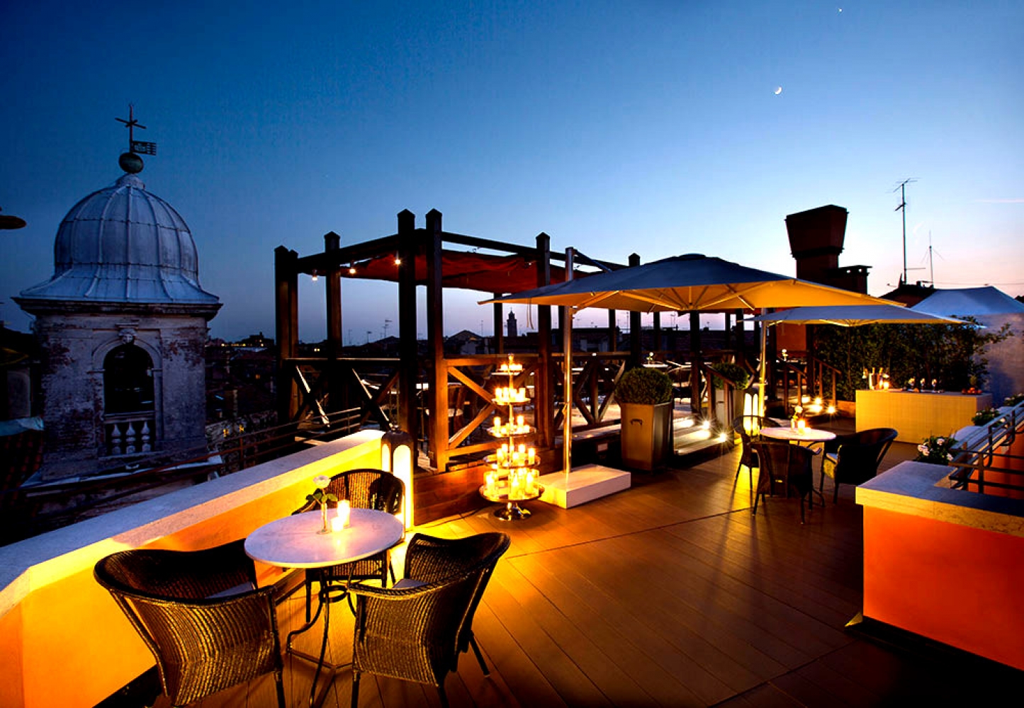 View of Altana Starhotels Splendid at night